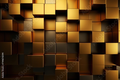 Abstract Gold Squares design background