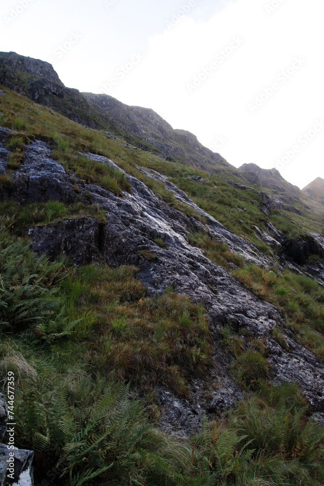 Glencoe on the trail to the Lost Valley,scottish highlands Glencoe on the trail to the Lost Valley,scottish highlands
