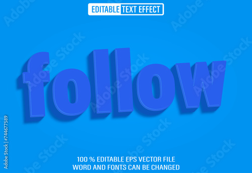Editable 3d text style effect - Follow text effect Template 