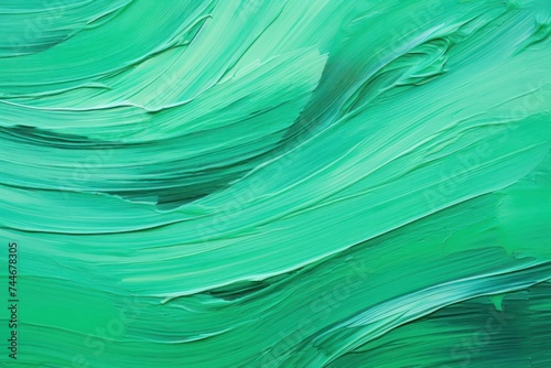 Abstract green oil paint brushstrokes texture pattern contemporary painting wallpaper background
