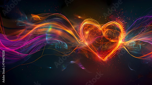 Colorful Abstract Heart-Shaped Light Art