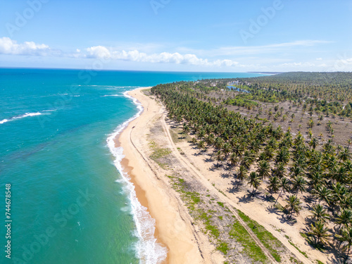 Aerial photo of Praia Do Gunga in Alagoas Northeast of Brazil