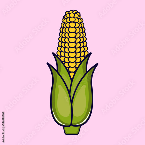 corn cobs isolated free vector design illustration natural good isolated premium vector design 