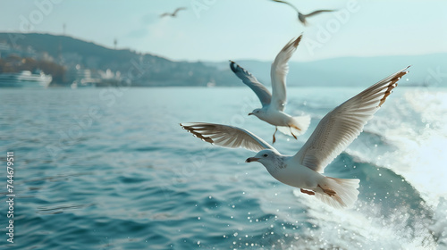 seagulls in flight © Michael