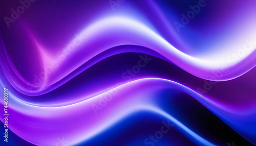 Digital abstract artwork, abstract puffs of smoke with shades of purple and blue, 3D effect,