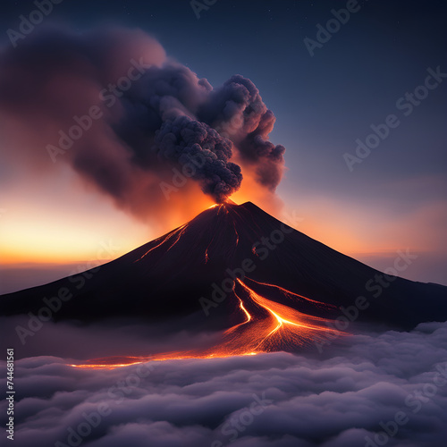 volcano at sunset © Tiago
