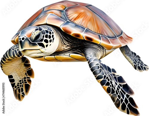 Sea Turtle, a Watercolor painting of a sea turtle.