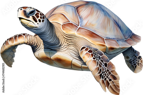 Sea Turtle, a Watercolor painting of a sea turtle.