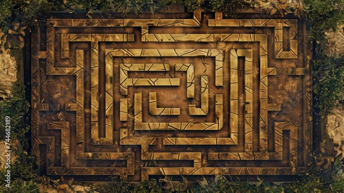 Yellow labyrinth, complex problem solving concept 