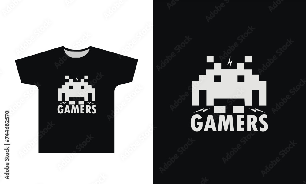 Fototapeta premium Gamers T-Shirt Design Graphic