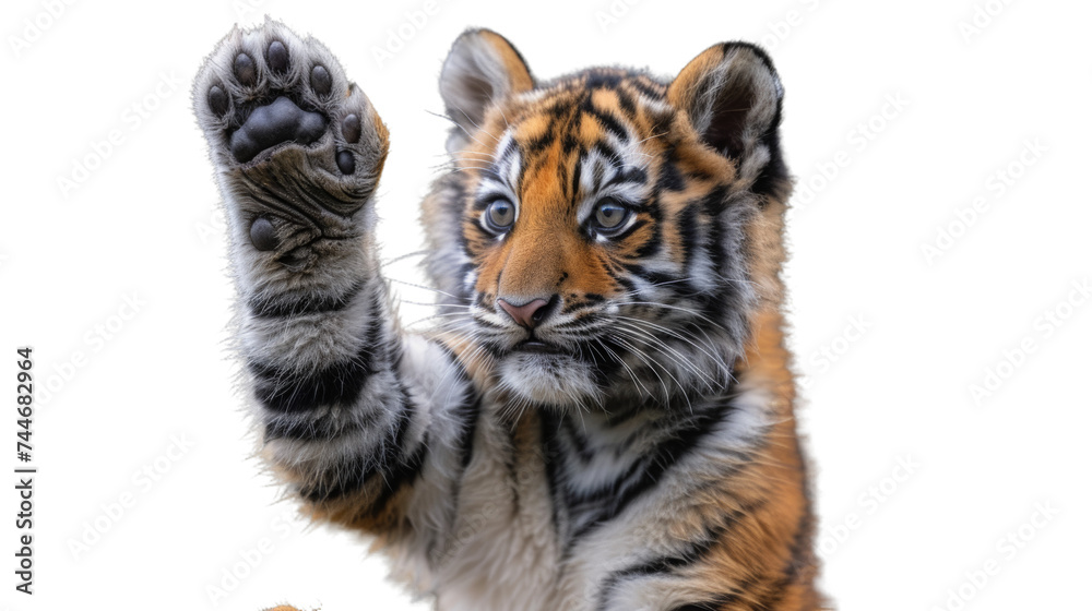 Tiger Standing Up With Paws Raised