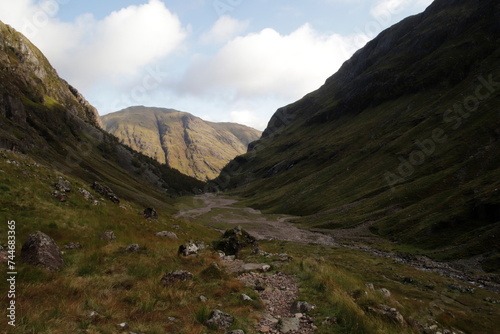 Glencoe on the trail to the Lost Valley,scottish highlands