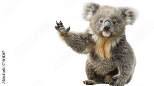 Koala Standing on Hind Legs With Paws Raised