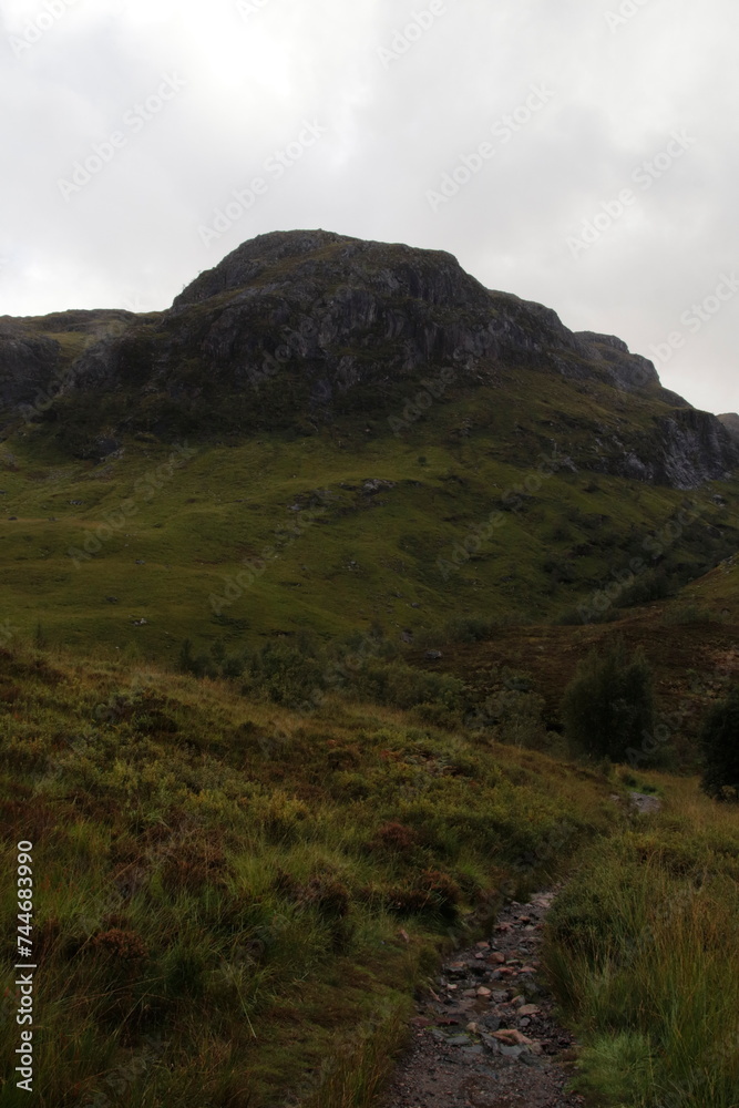 Glencoe on the trail to the Lost Valley,scottish highlands