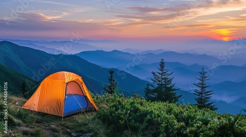 Travel and camping adventure lifestyle with outdoor tent   © Ilmi