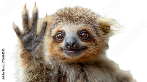 Baby Sloth Waving at Camera © Daniel