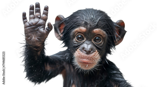Baby Chimpanzee Raising Hands © Daniel