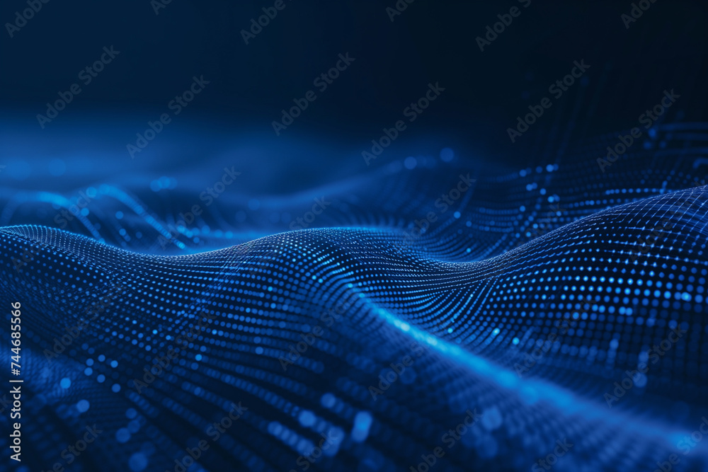 Abstract blue wavy tech background Abstract blue wavy tech background