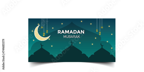 Ramadan Kareem greeting card background vector illustration 