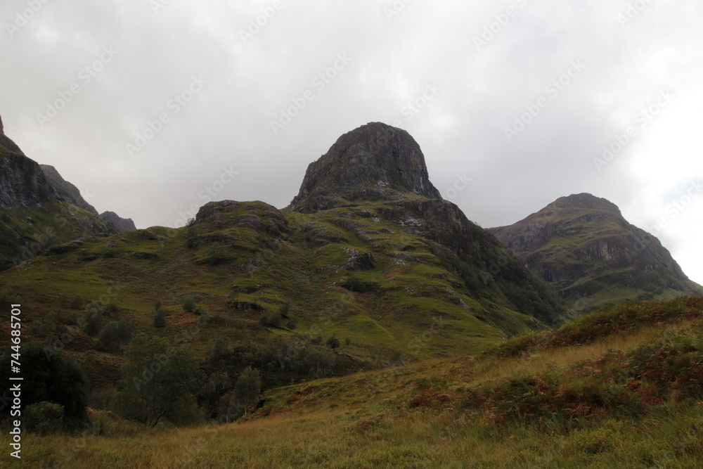 Glencoe on the trail to the Lost Valley,scottish highlands