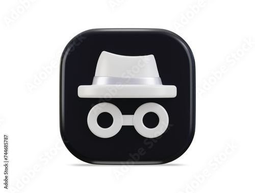 data protection on incognito mode icon 3d rendering vector illustration