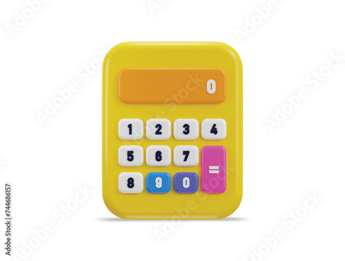 3d calculator math device on financial analytics calculations concept icon vector illustration