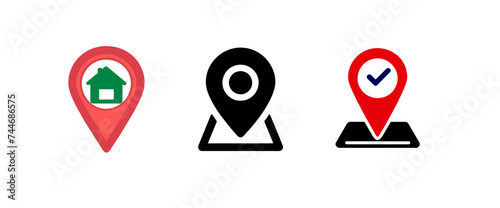 Free Download Location map pin with check and cross mark sign. - GFXLoad