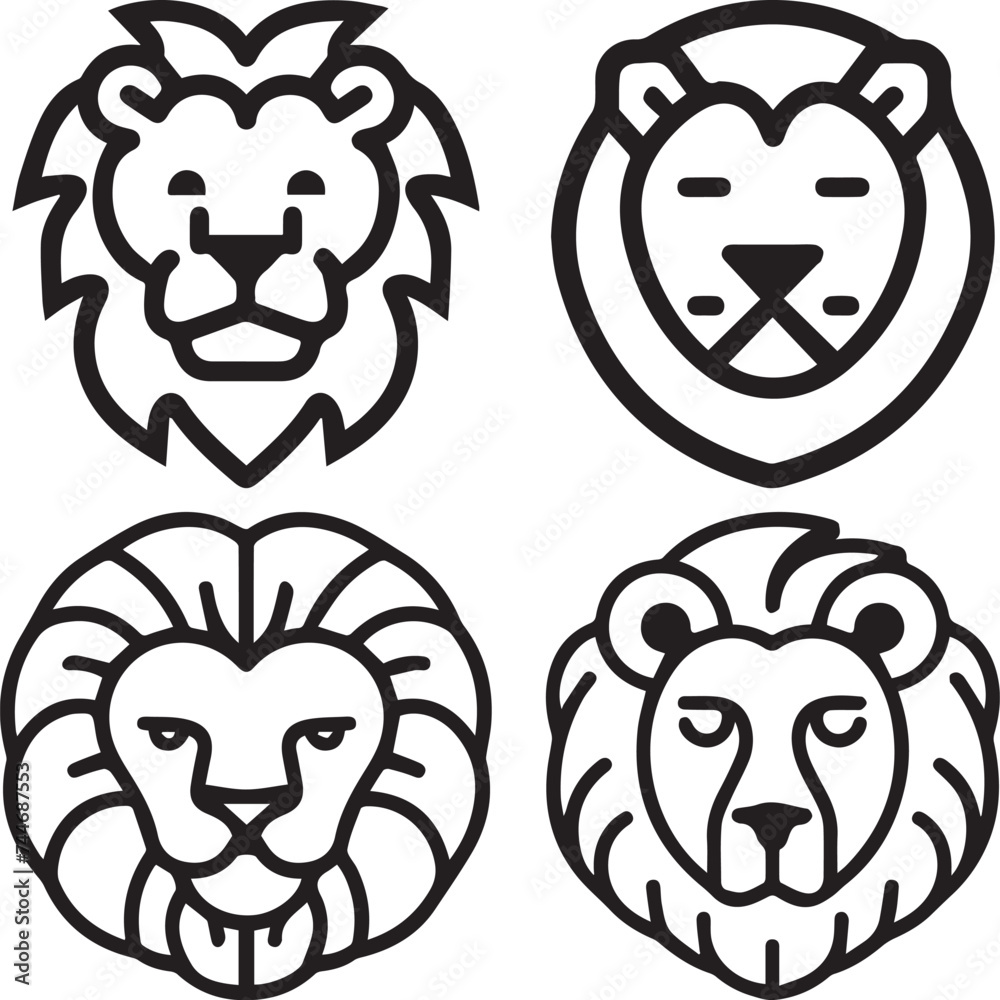 Obraz premium lion head icons