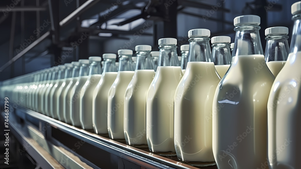 Fototapeta premium Milk banner on background