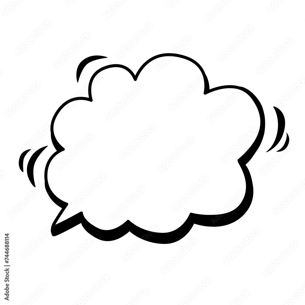Vector speech bubble for words in the form of cloud. Hand drawn dialogue doodle for design. Vector speech bubble for words in the form of cloud. Hand drawn dialogue doodle for design.