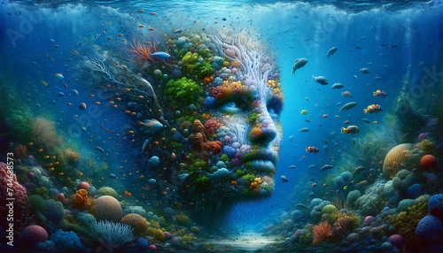 Wallpaper Mural LPAM-25 Ambiguous Illusion Surreal Man Face Head & Nature Inspired Digital Art Torontodigital.ca