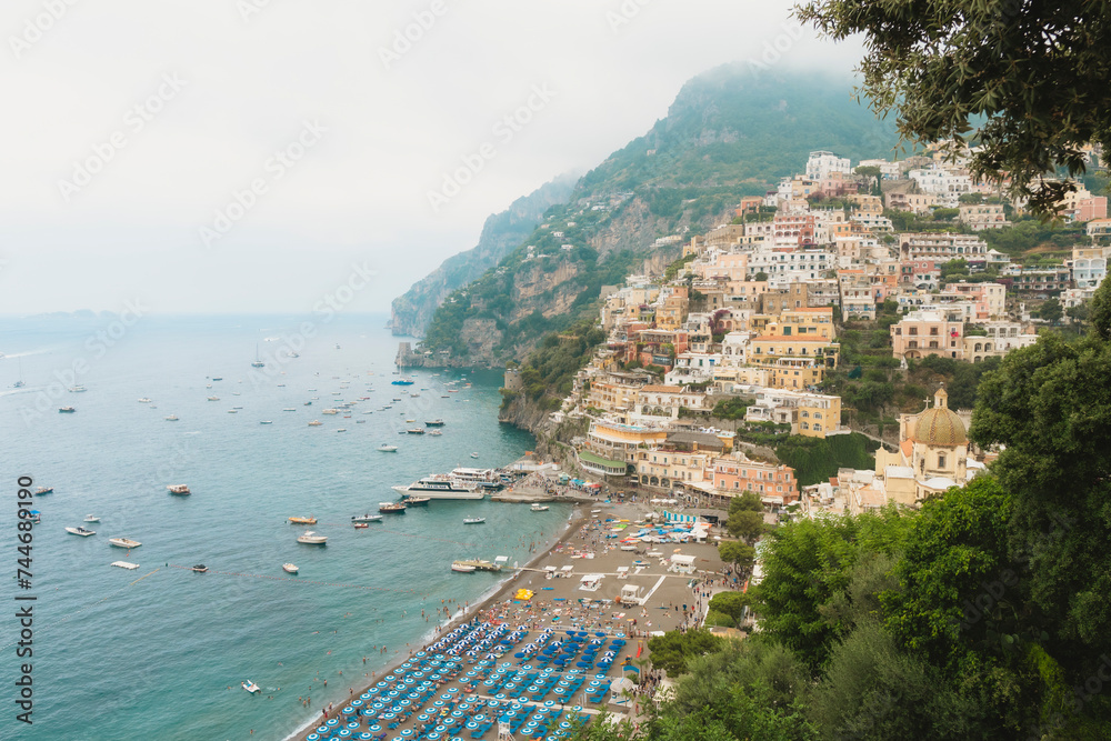 Positano in a colorful day, Italy.