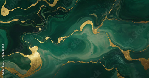 Green and golden marble texture 