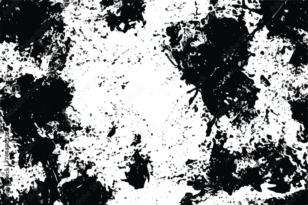 Black and white Grunge texture. Grunge black and white abstract dirty textured background. Scratch lines over background. Noise and grain. Scratch texture. Grunge frame. Splashes of paint. Eps 10.