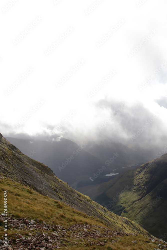 Glencoe on the trail to the Lost Valley,scottish highlands