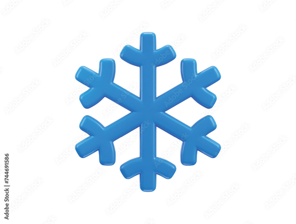 Obraz premium 3d snowflake icon concept on christmas decoration icon vector illustration