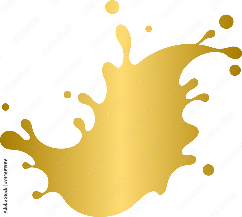 Gold liquid splash
