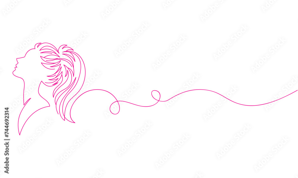Fototapeta premium women's day in one single line drawing. simple creative concept. vector eps 10
