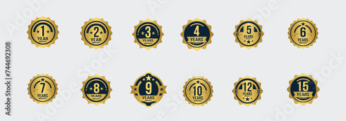 Golden years Warranty rubber stamp labels, warranty badges