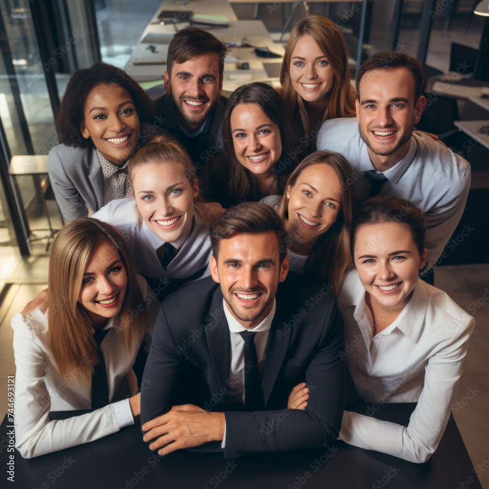 Fototapeta premium Happy Work Colleagues, Office Professionals Smiling.