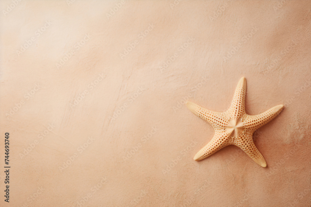 Travel concept with starfish on sand background Travel concept with starfish on sand background