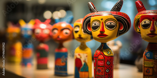 Colorful Wooden Toy Doll: A Festive Celebration of Asian Tradition and Craftsmanship in Nepal