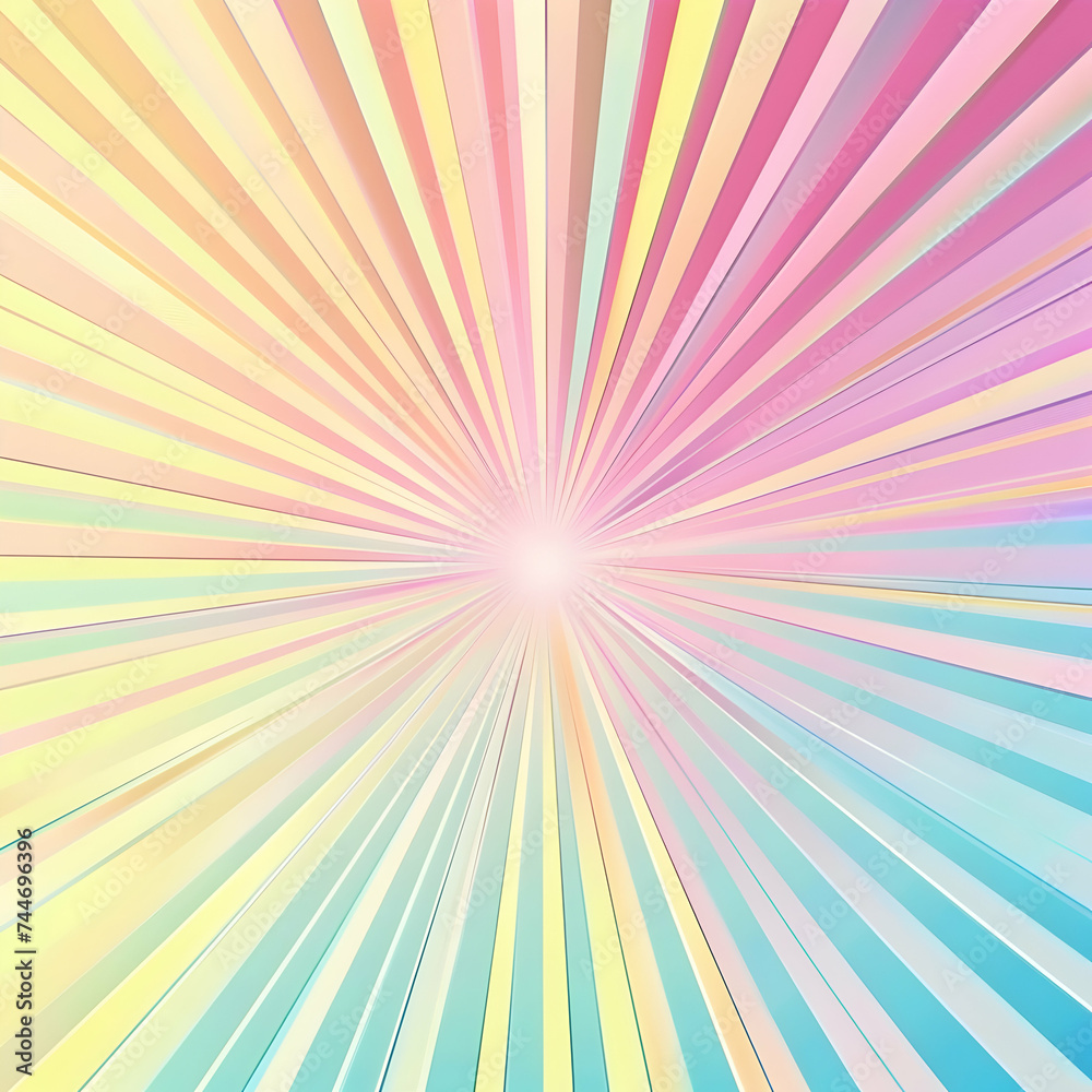 Abstract geometric ray burst rainbow background. Soft gradient pastel Colorful Comic graphic with radial stripe pattern Abstract geometric ray burst rainbow background. Soft gradient pastel Colorful Comic graphic with radial stripe pattern