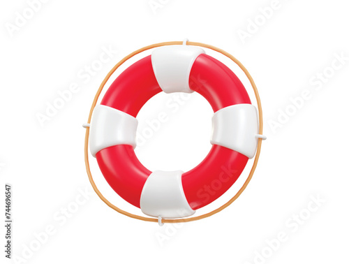 floating lifebuoy icon 3d rendering vector illustration