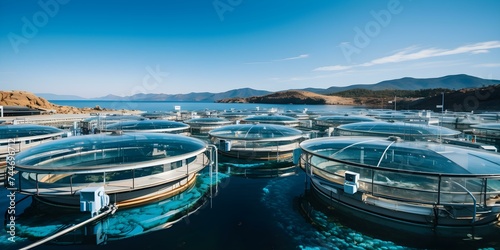 Innovative Technology Enhances Operational Efficiency at State-of-the-Art Fish Farm. Concept Aquaculture Technology, Operational Efficiency, Innovative Solutions, The Future of Fish Farming