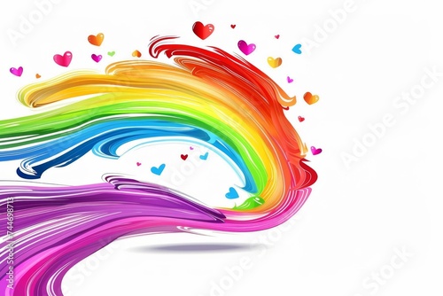 LGBTQ Pride competence. Rainbow shine colorful polychromatic diversity Flag. Gradient motley colored outstanding performance LGBT rights parade festival whimsical diverse gender illustration