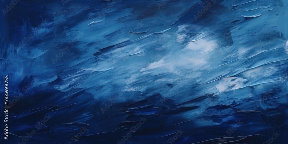 Abstract navy blue oil paint brushstrokes texture pattern contemporary painting wallpaper