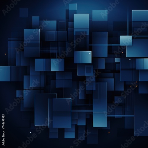 Abstract Navy Blue Squares design background