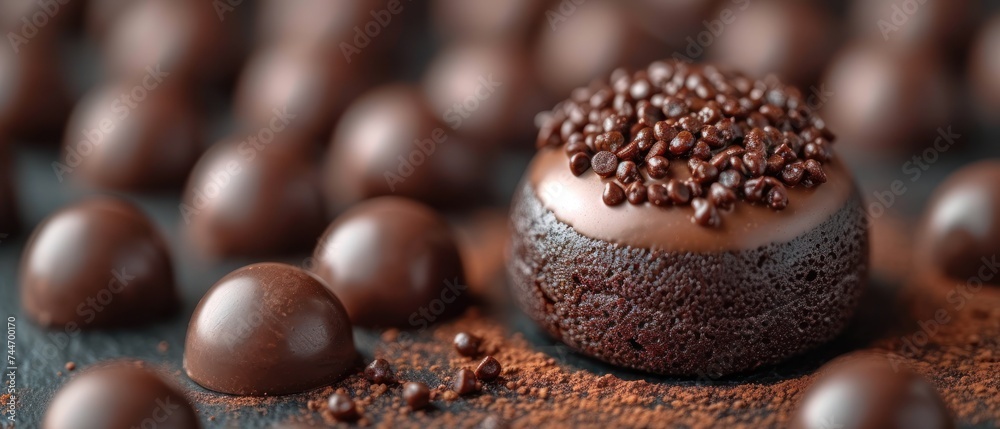  Chocolate Cake with Sprinkles,  Chocolate Desserts on a Table,  Chocolate Cupcake with Brownies and Nuts,  Chocolate Fudge Brownie with Chocolate Chips.