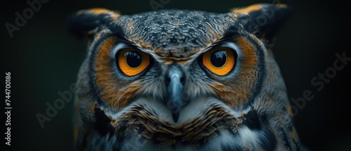 Owl's Eyes, The Owl's Stare, Eyes of the Owl, Intense Owl Gaze. generative ai